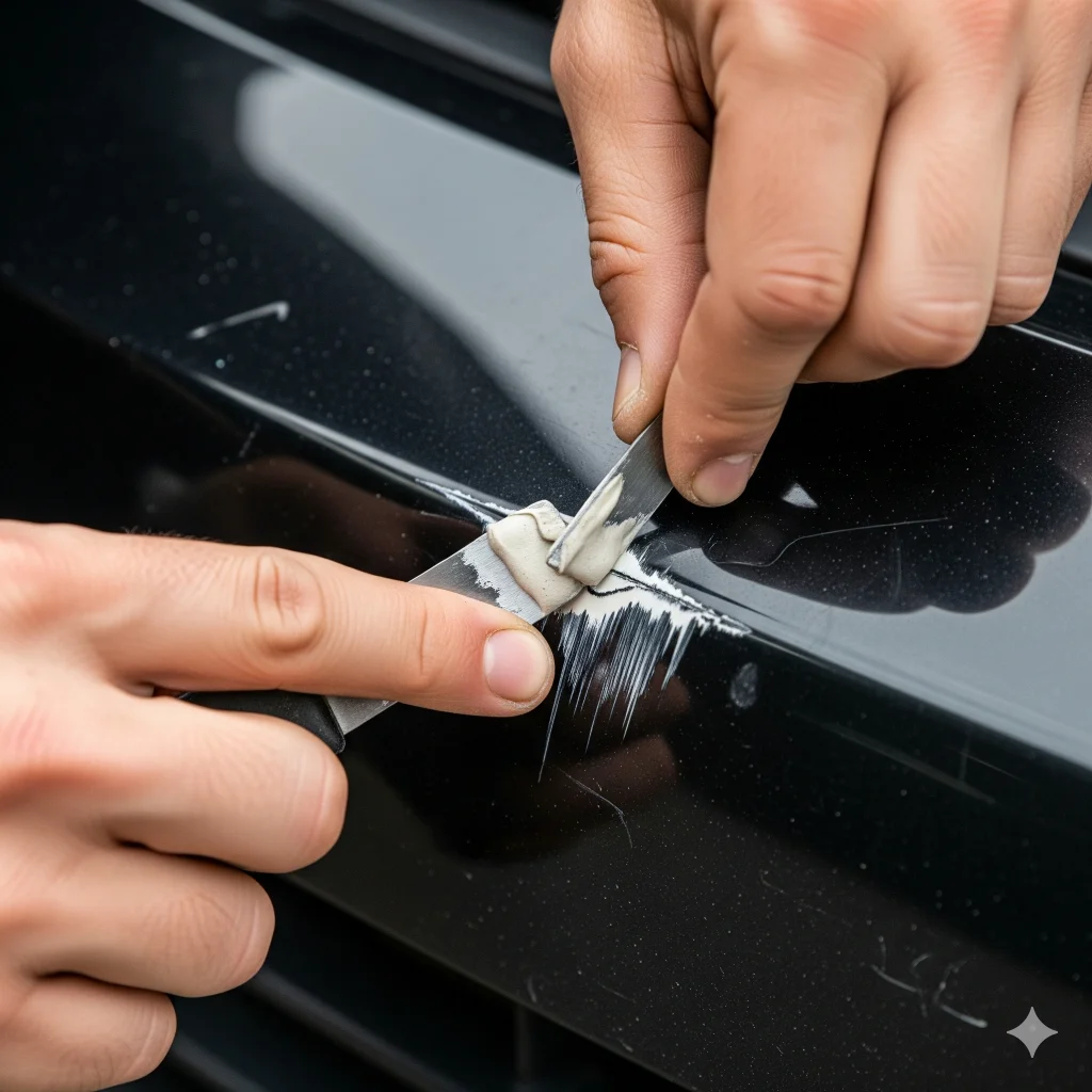black plastic bumper scratch repair