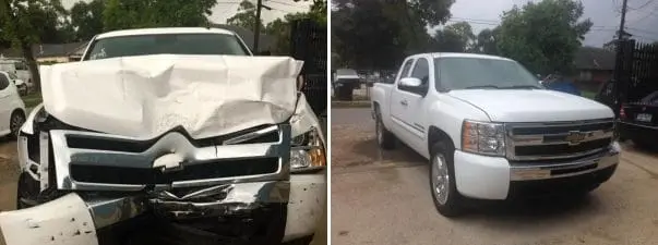before collision repair Houston TX damaged car