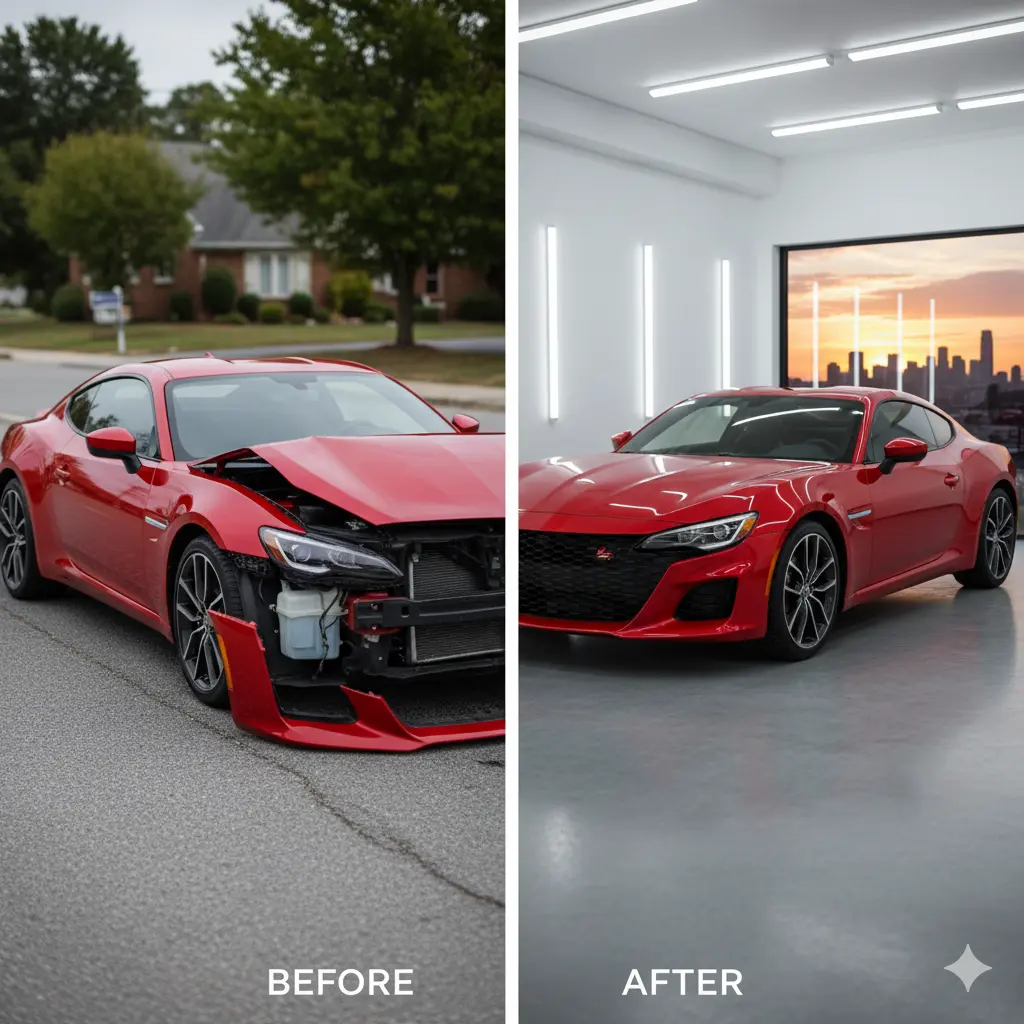 Befor and after body repair Houston in TX