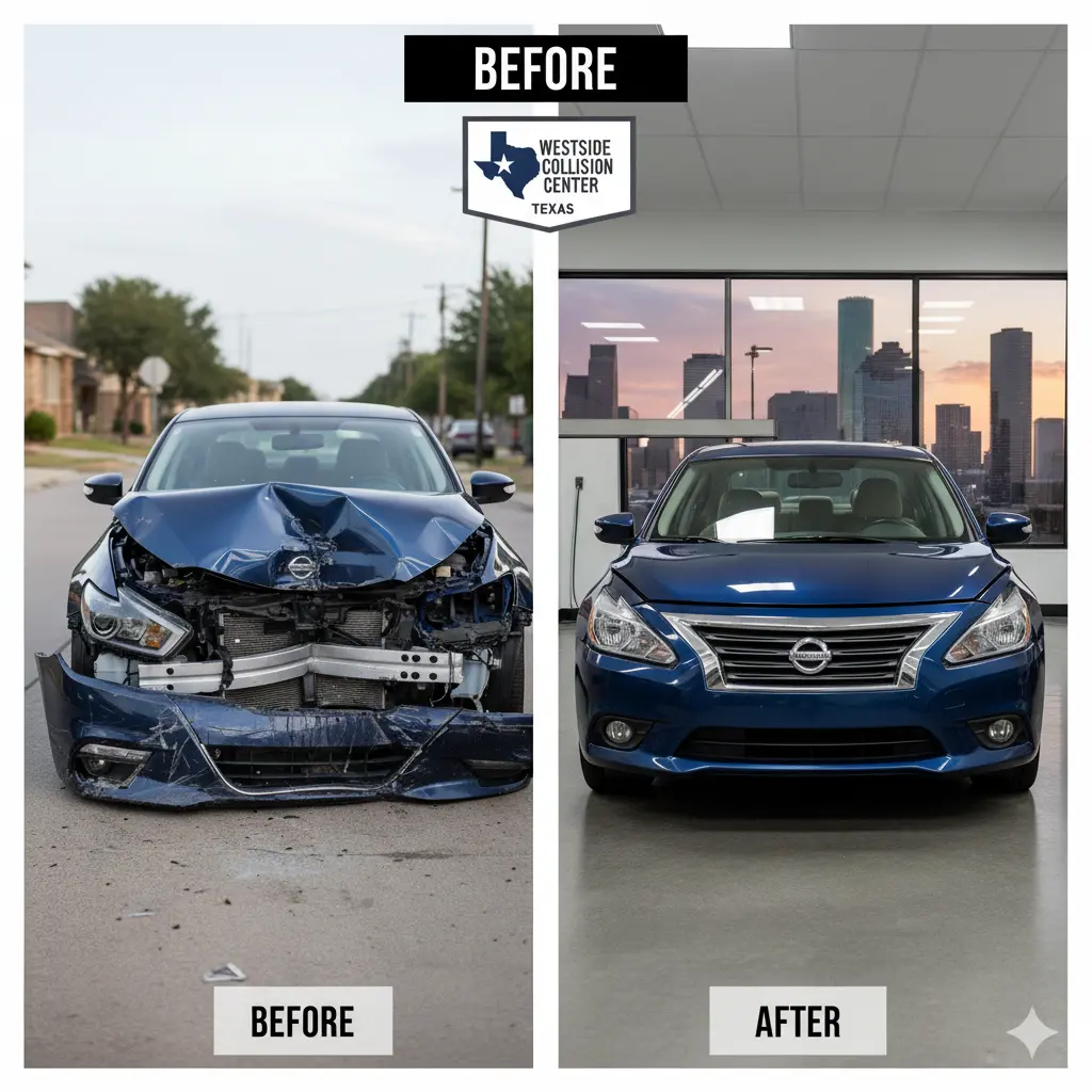 Befor and after body repair Houston in TX